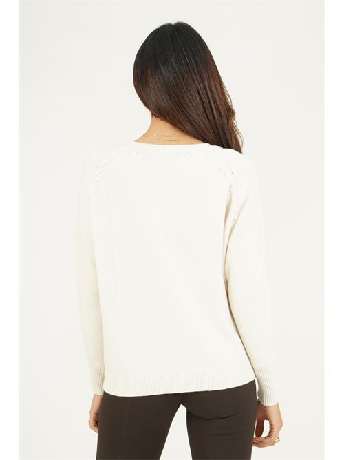 Maglia con applicazioni GM by Gai Mattiolo | GM4318ACCBURRO